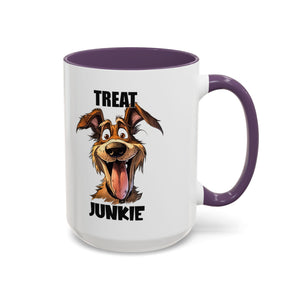 Funny Dog Lover Coffee Mug - Treat Junkie, Pet Gift, Animal Lover Cup, Dog Mom, Unique Mug for Dog Owners