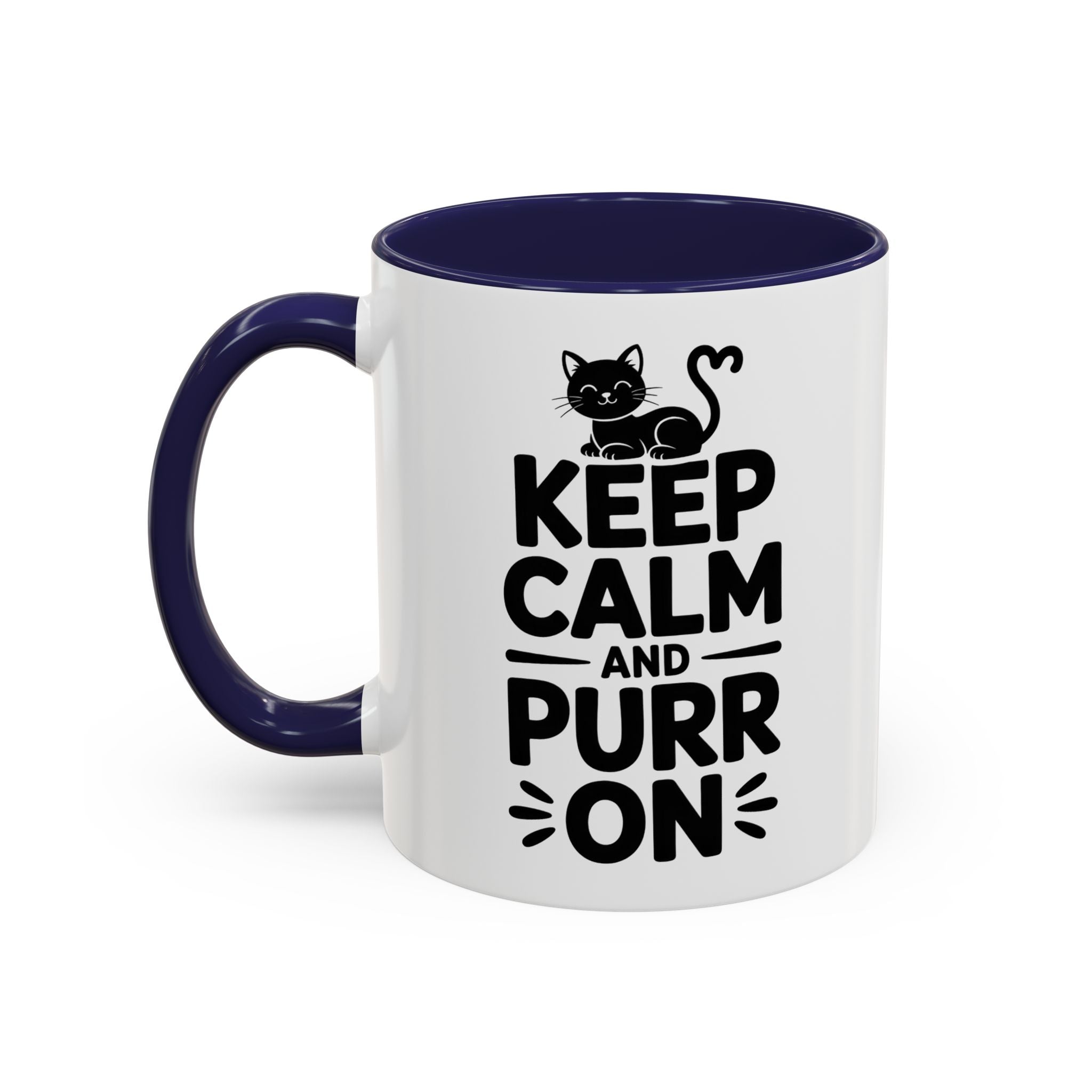 cat Keep Calm and Purr On Coffee Mug animal lover kitten