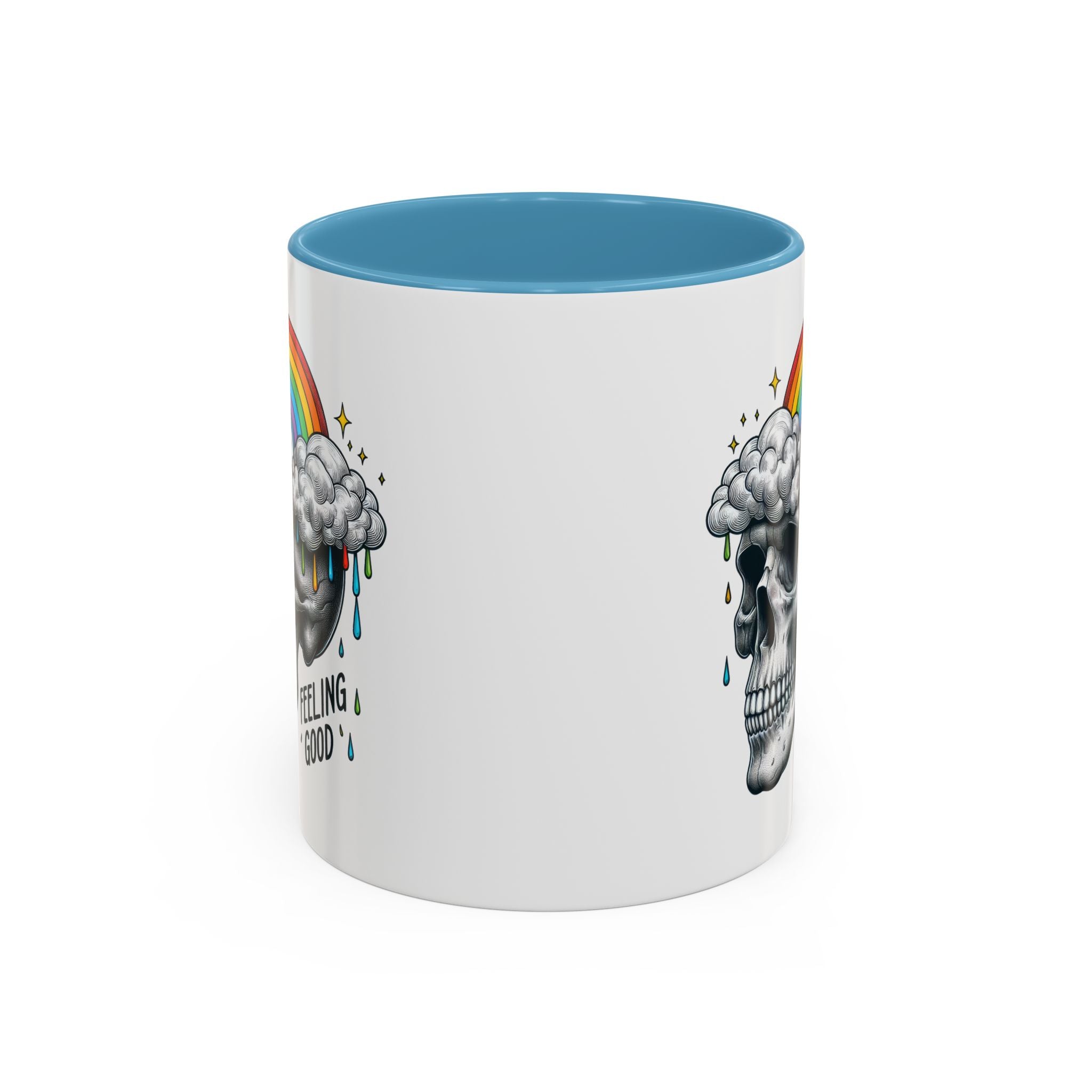 Skull Rainbow Coffee Mug, Unique Gift for Coffee Lovers, Halloween Decor, Daily Motivation Mug, Fun Skull Design