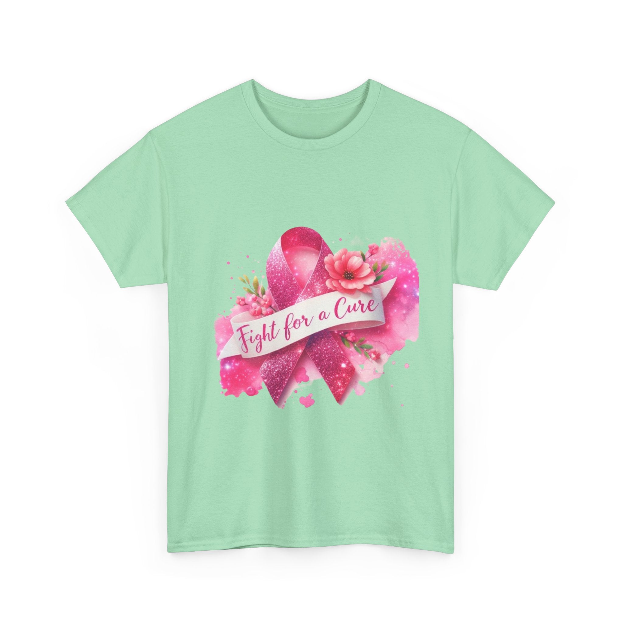Fight for a Cure Unisex Heavy Cotton Tee | Breast Cancer Awareness Shirt, Support Tee, Gift for Her, Charity Fundraiser Tee, Pink Ribbon Tee