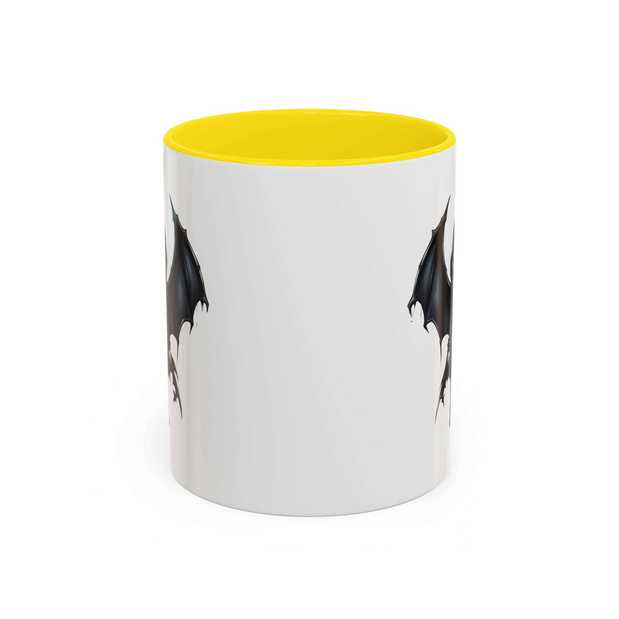 Gothic vampire girl with bat wings horror art Accent Coffee Mug (11, 15oz) vamp18