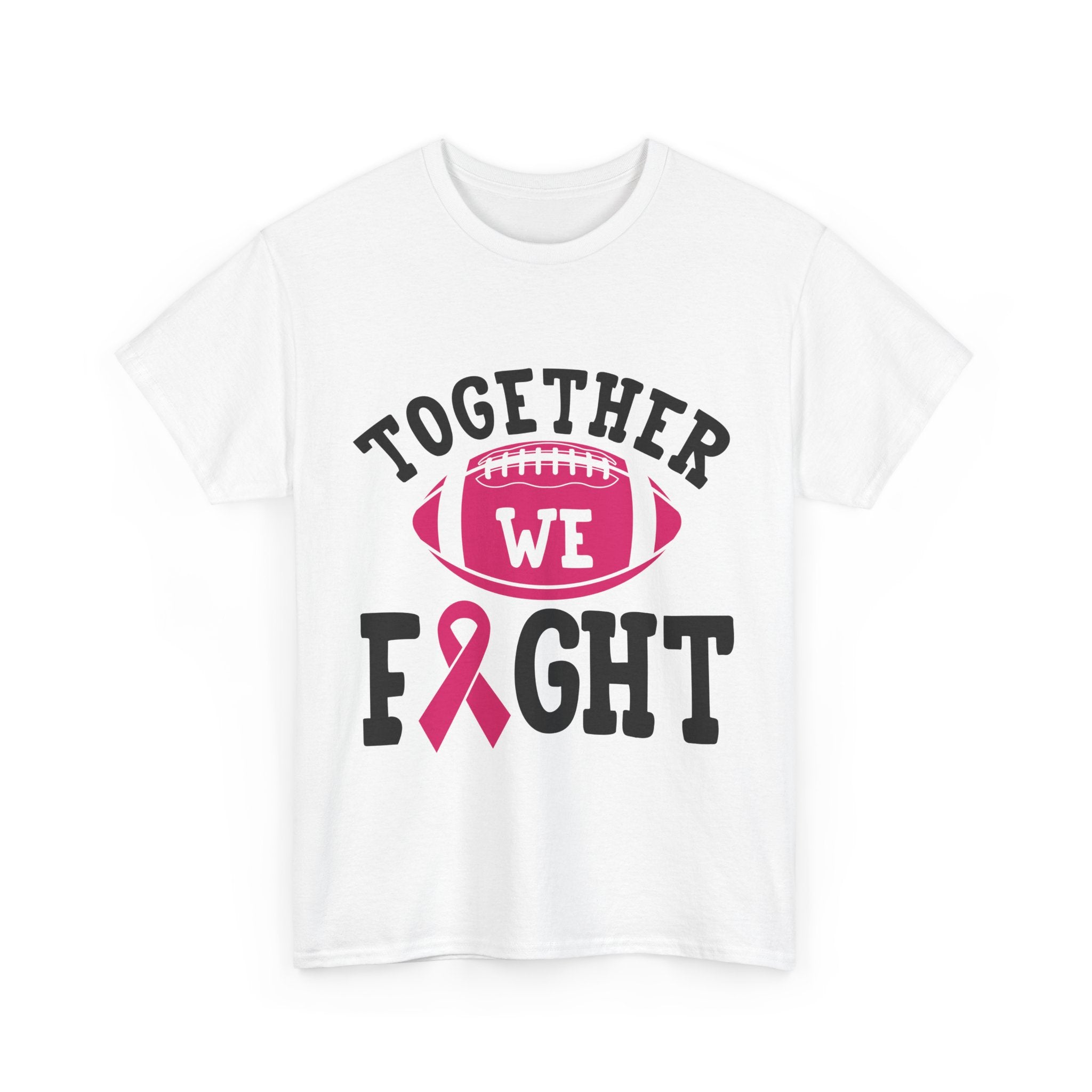 Together We Fight Football Tee, Awareness T-Shirt, Breast Cancer Support Shirt, Unisex Cotton Tee, Game Day Apparel, Gift for Him/Her