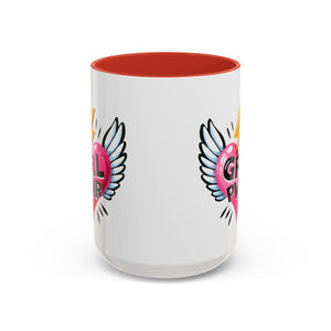 Empowering Heart Coffee Mug | Inspirational Gift for Women, GRL PWR Mug, Cute Kitchen Decor, Unique Friendship Gift, Motivational Coffee Cup
