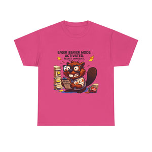 Eager Beaver Unisex Tee: Fun Gift for Book Lovers, Cozy Casual Wear, Quirky Graphic Tee, Perfect for Reading Festivals, Birthday Gift