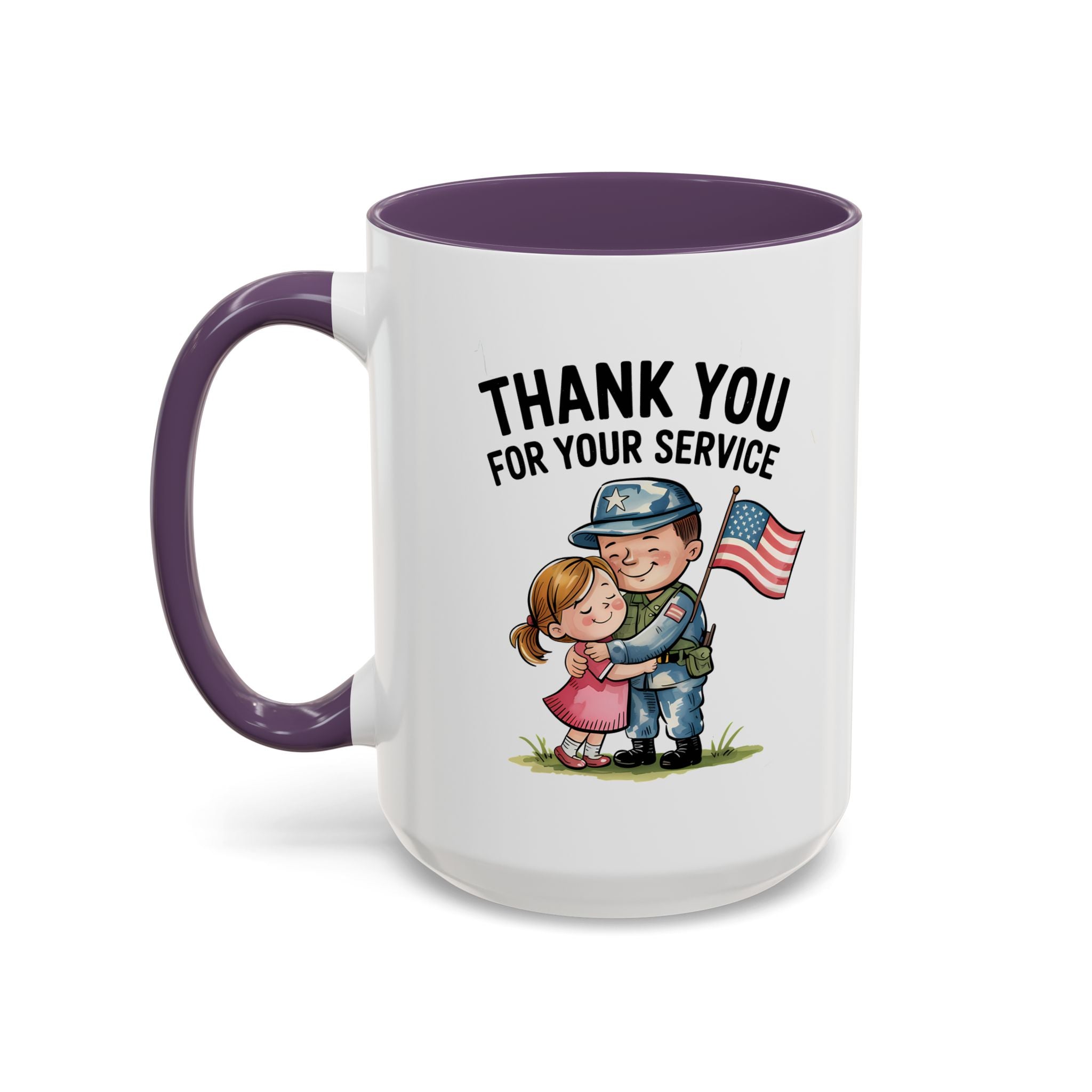 Thank You for Your Service Coffee Mug - 11oz & 15oz Accent Mugs for Veterans Appreciation