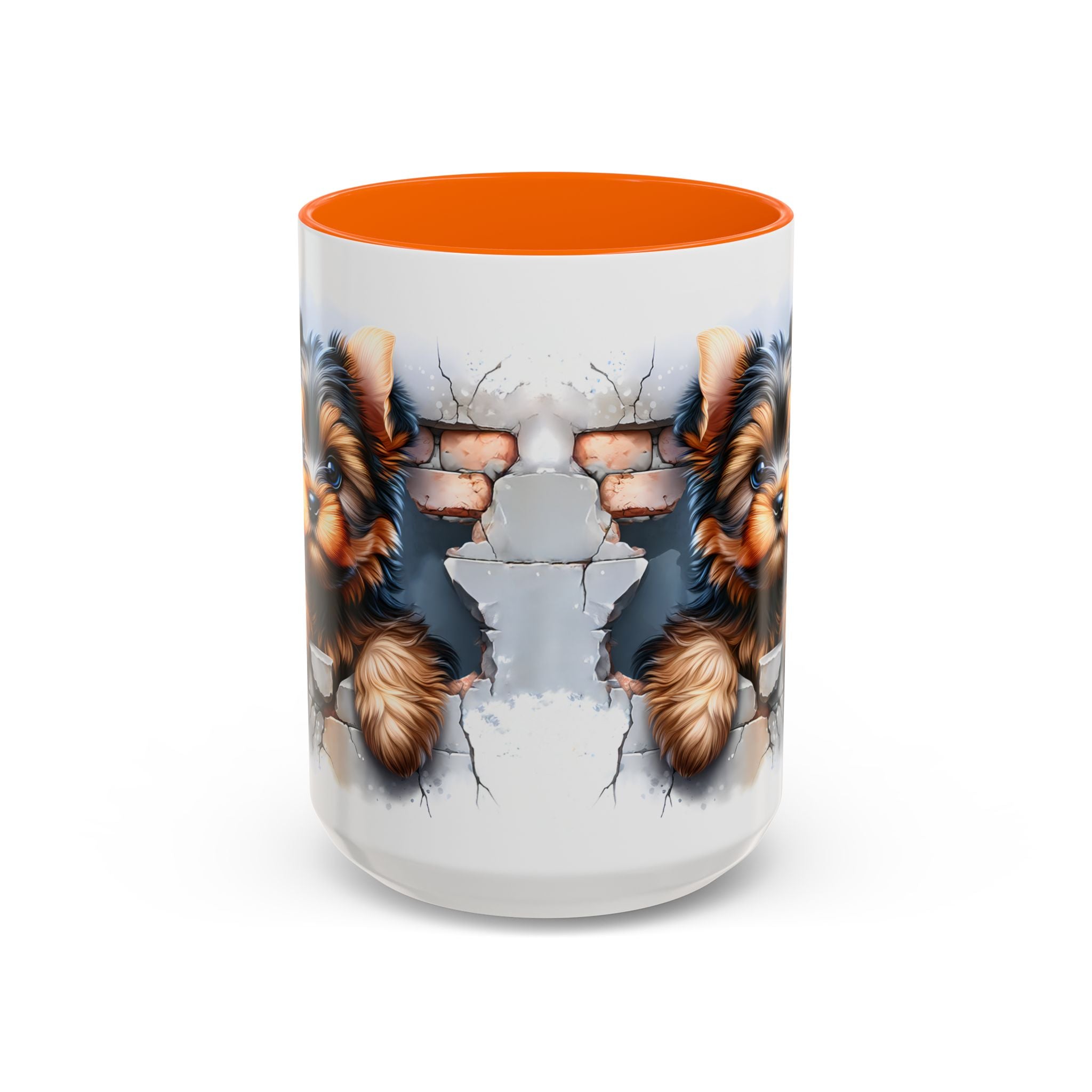 Cute Dog Peeking Coffee Mug, Pet Lover Gift, Yorkshire Terrier Mug, Animal Lover Coffee Cup, Dog-Themed Drinkware, Doggie Mug