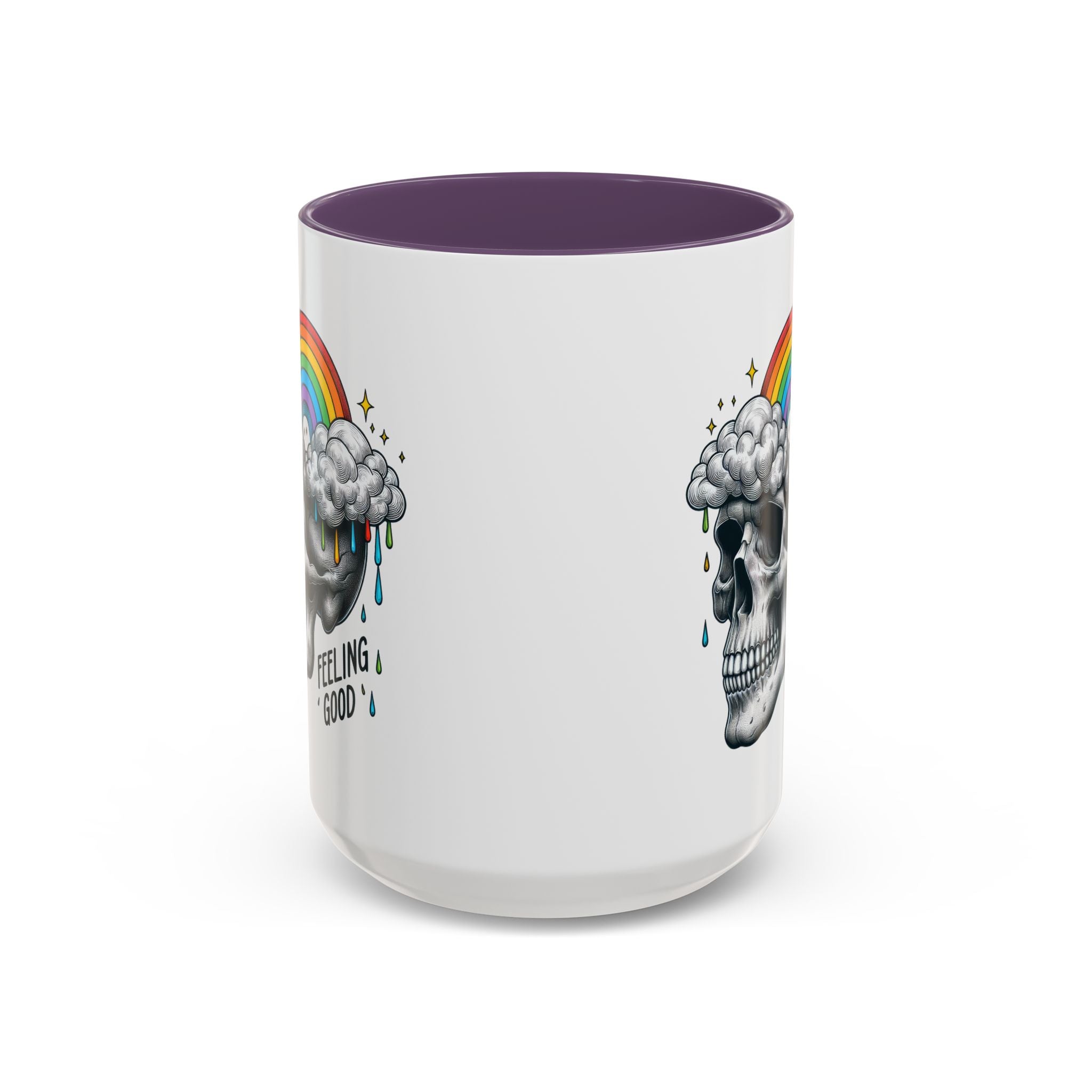 Skull Rainbow Coffee Mug, Unique Gift for Coffee Lovers, Halloween Decor, Daily Motivation Mug, Fun Skull Design