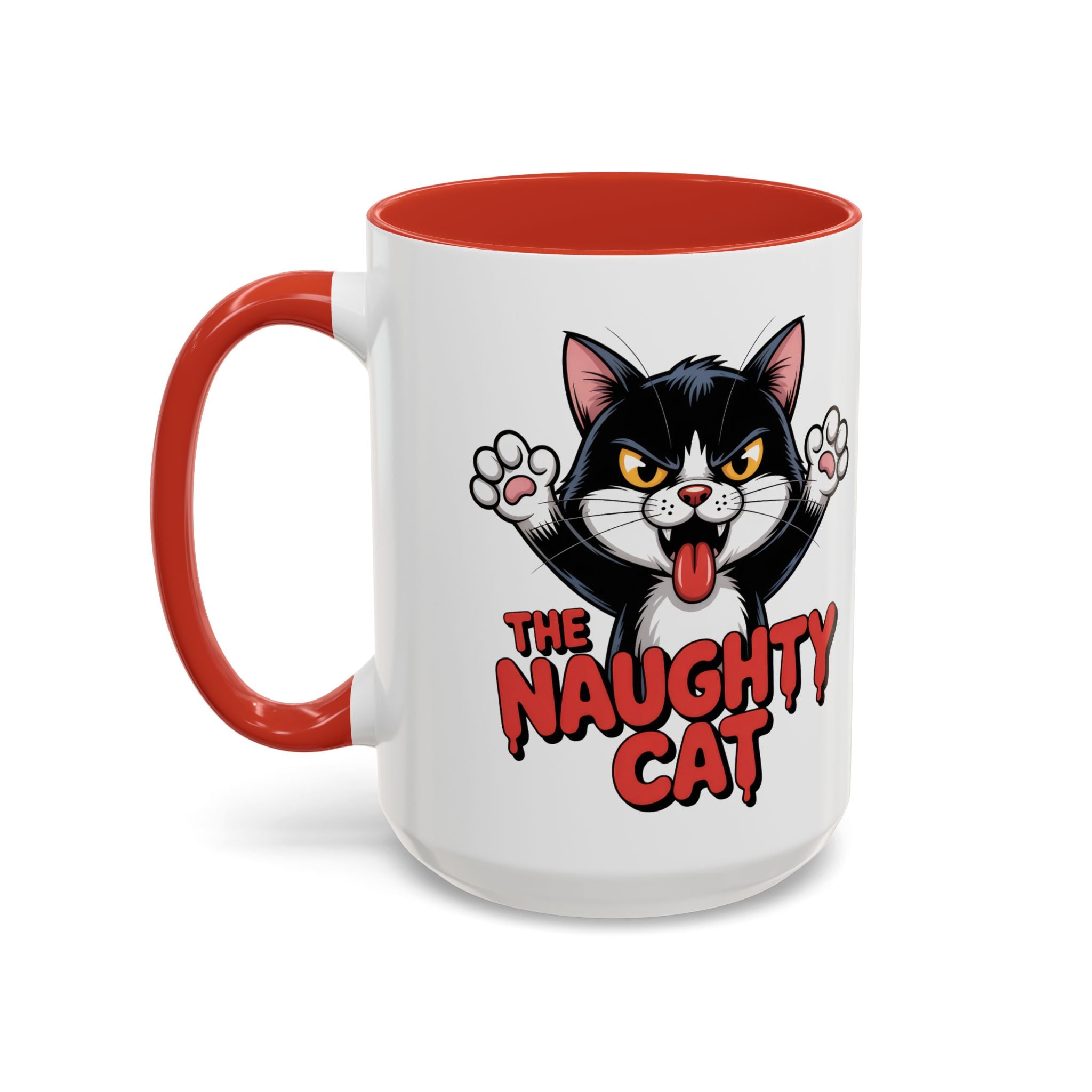 The Naughty Cat Accent Coffee Mug — Funny Cat Lover Gift (11/15oz)