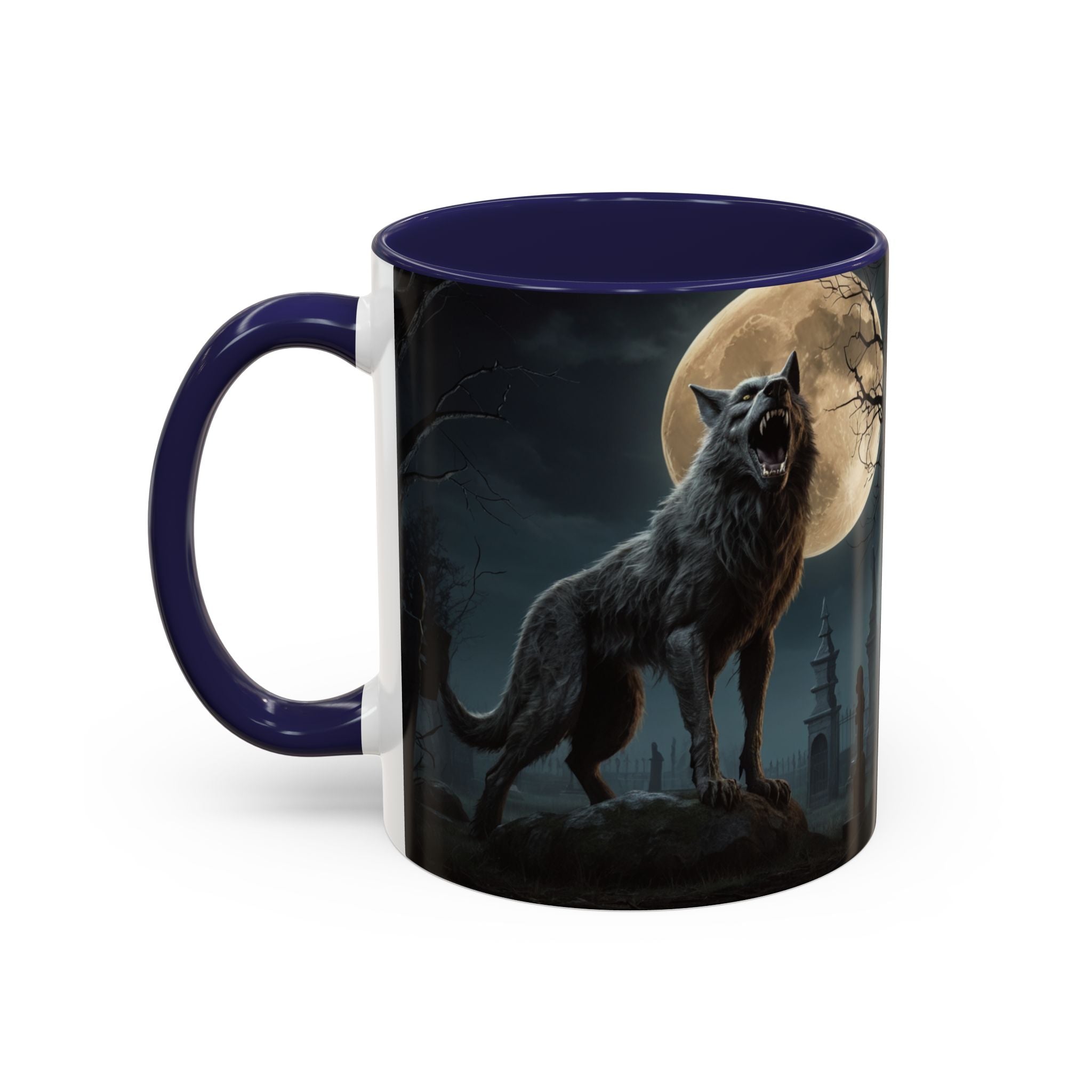 Werewolf Moon Coffee Mug — Gothic Wolf Moonlit Accent Mug fantasy horror art
