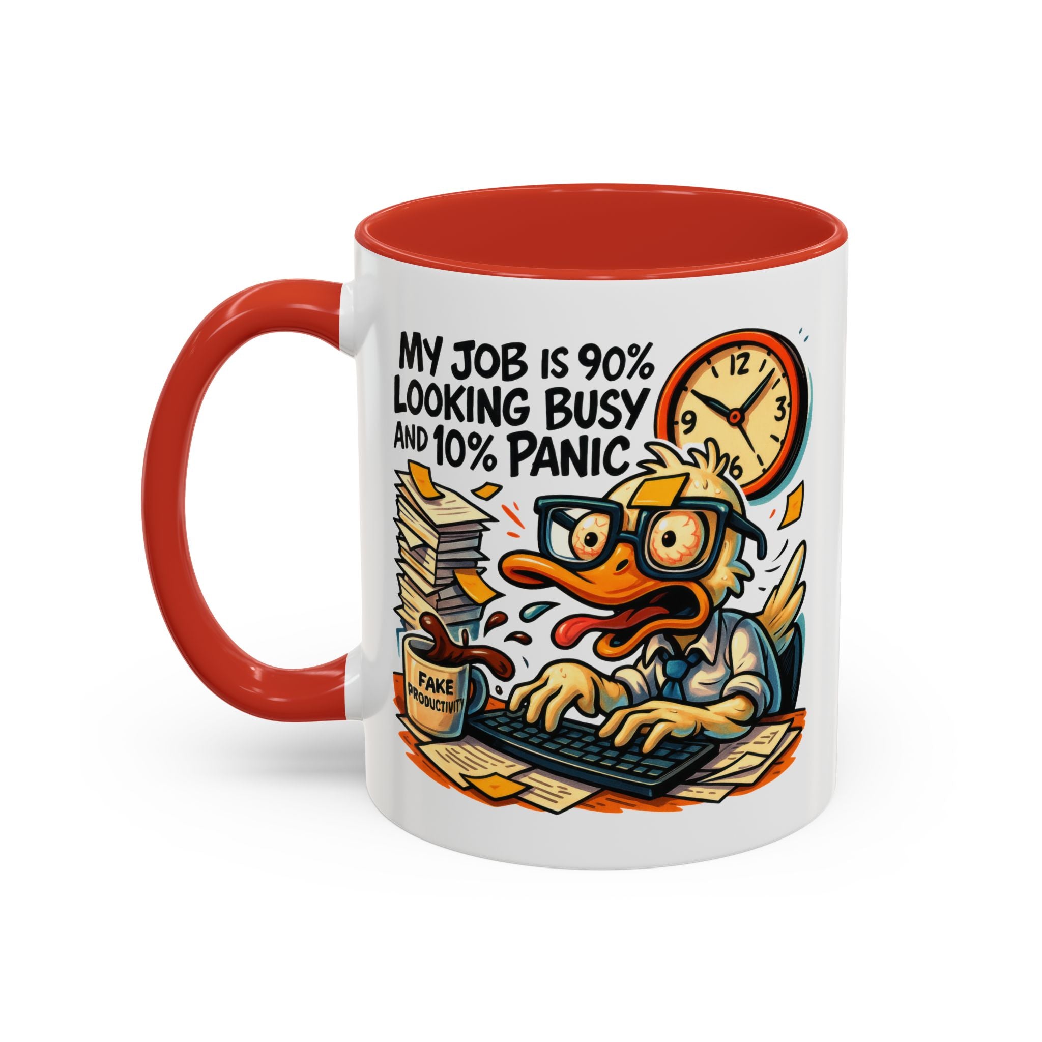 Funny Office Duck Coffee Mug | Perfect Gift for Office Workers, Desk Jokes, Humor, Funny Barista Mug, Creative Gift Idea