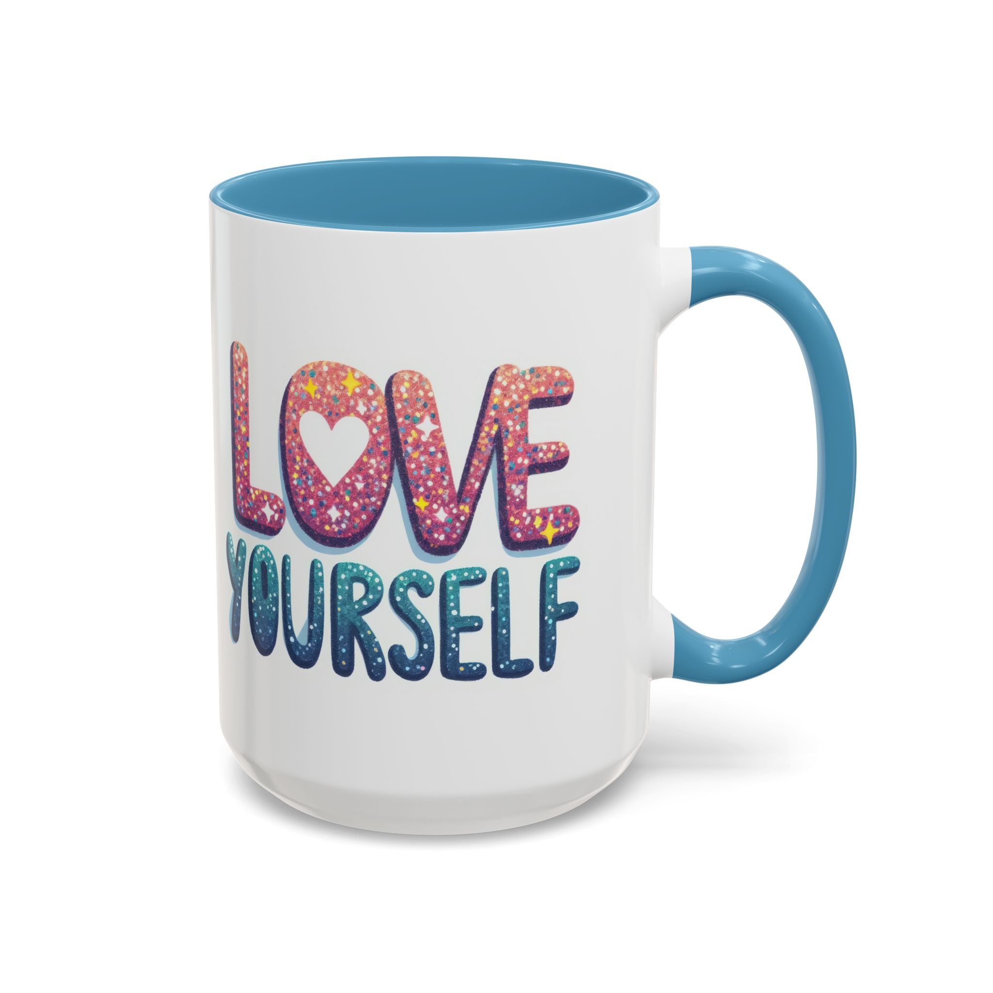 Love Yourself Accent Coffee Mug — Inspirational Self-Love Ceramic Mug (11/15oz)
