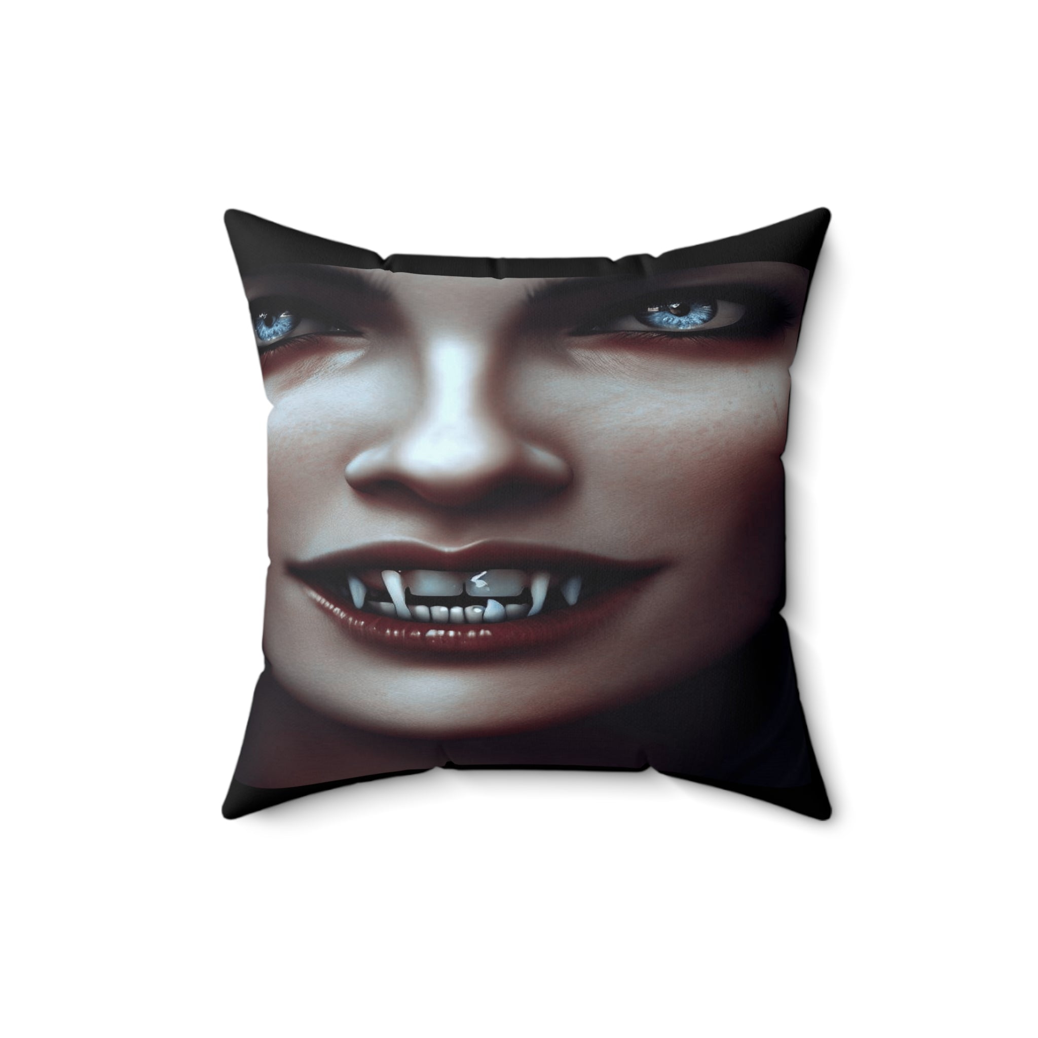 Vampire ready for a feeding dark fantasy Spun Polyester Square Pillow