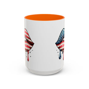 Patriotic Lip Print Coffee Mug – 11oz & 15oz