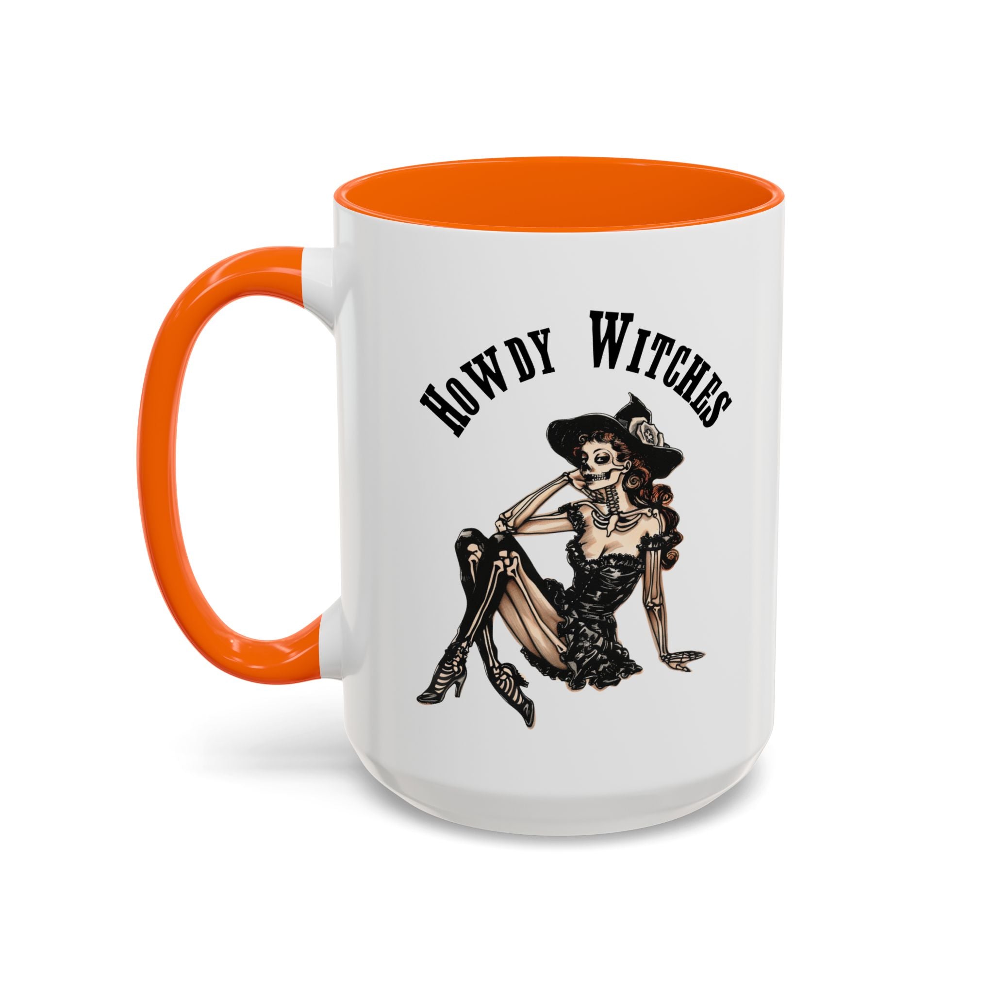 Howdy Witches Coffee Mug - Spooky Halloween Mug, Gift for Witches, Witchy Decor, Gothic Coffee Cup, Skeleton Design