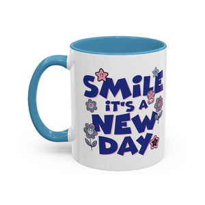 Inspirational Flower Design Coffee Mug - "Smile It's a New Day" - Perfect Gift for Coffee Lovers