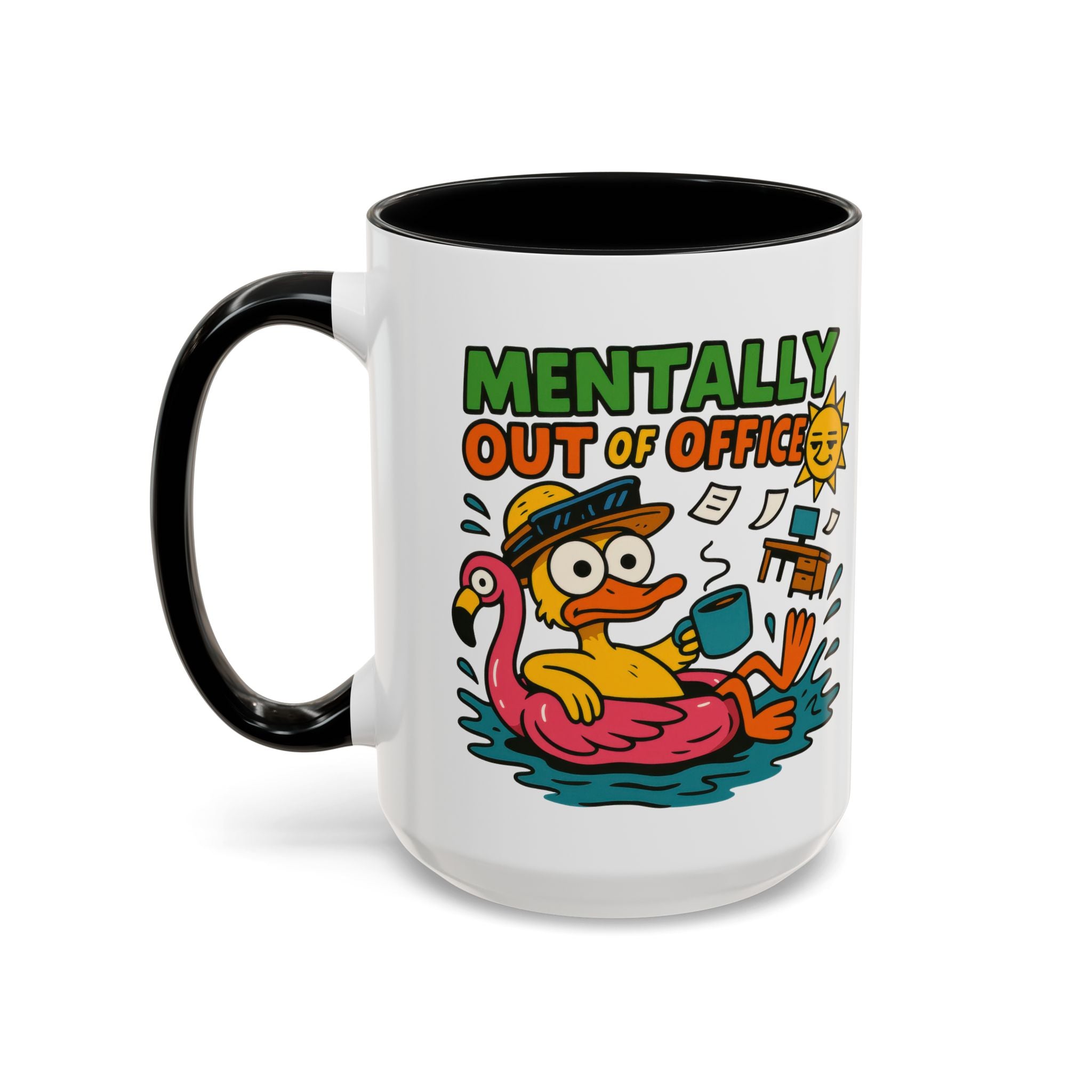 Fun Summer Coffee Mug, Quirky Gift for Beach Lovers, Office Humor Mug, Relaxation, Vacation, Cute Animal Design