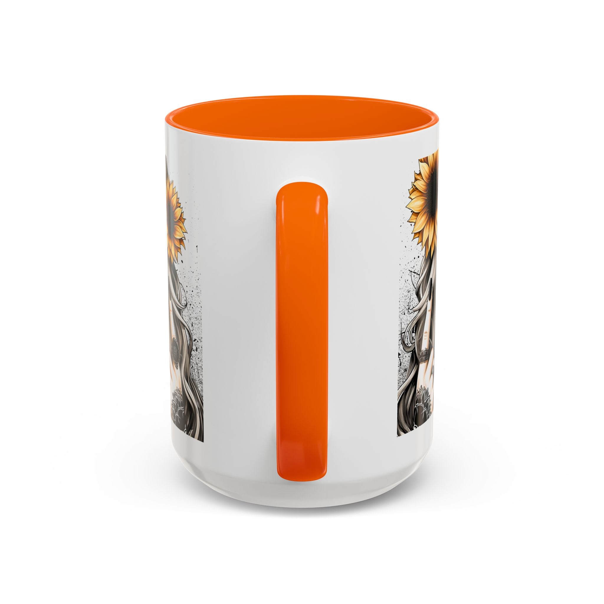 Sunflower Skull Accent Coffee Mug, Gothic Floral Mug, Unique Gift for Coffee Lovers, Boho Decor, Halloween Mug, Artful Drinkware