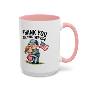 Thank You for Your Service Coffee Mug - 11oz & 15oz Accent Mugs for Veterans Appreciation