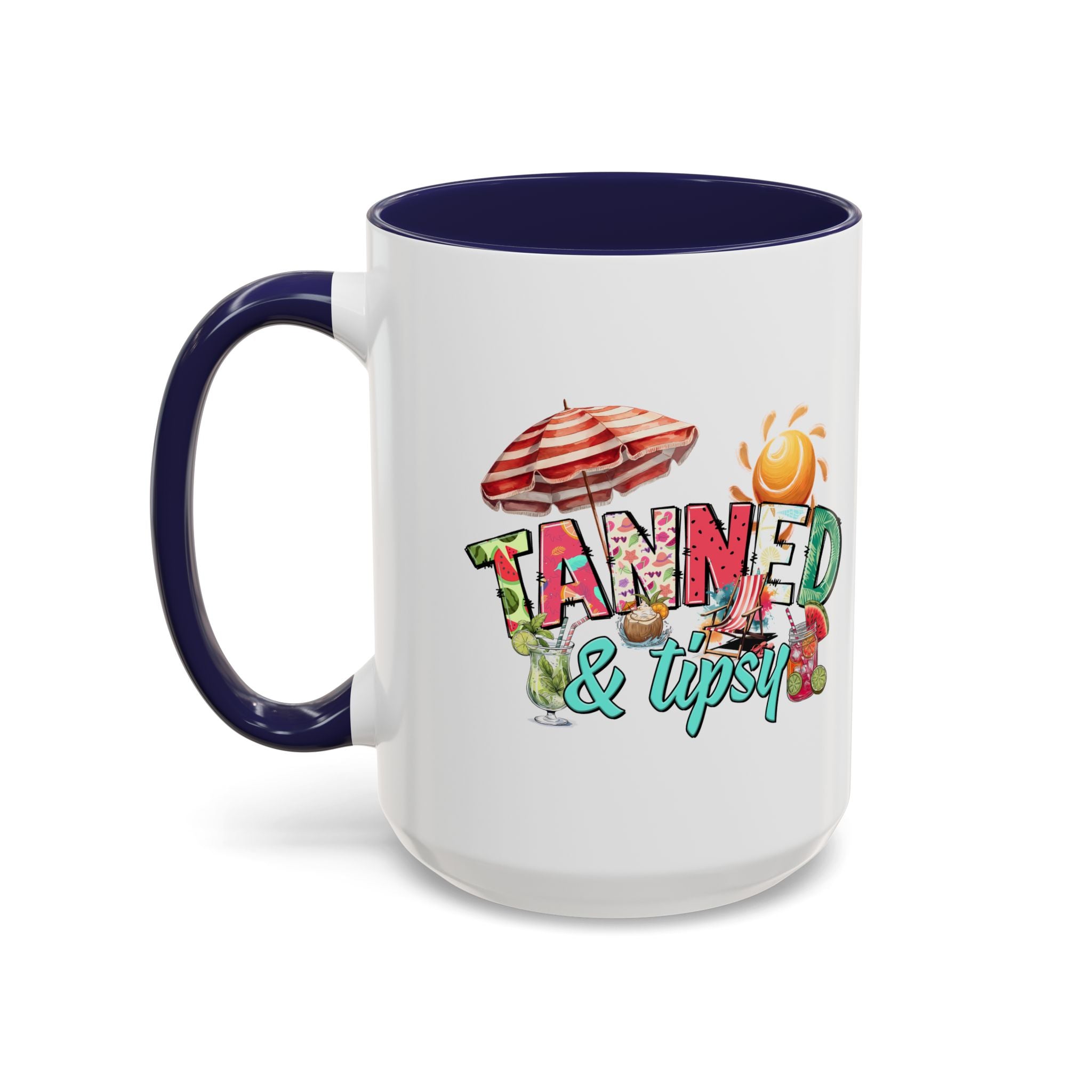 Tanned & Tipsy Accent Coffee Mug - Perfect for Summer Vibes & Beach Lovers party