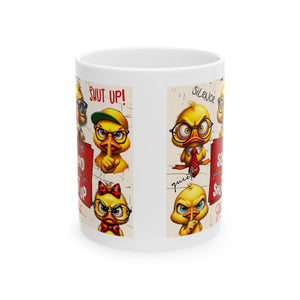 Funny coffee Mug - Shut Up Ducks, Quirky Coffee Cup, Gift for Bird Lovers, Humor Mug, sarcasm