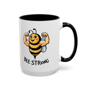 Bee Strong Accent Coffee Mug - Motivational Mug for Strength and mental health
