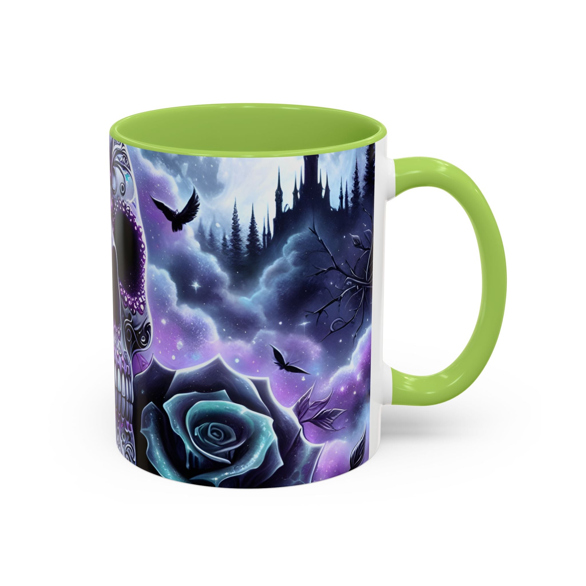 Gothic Skull Accent Coffee Mug - 11oz & 15oz roses fantasy