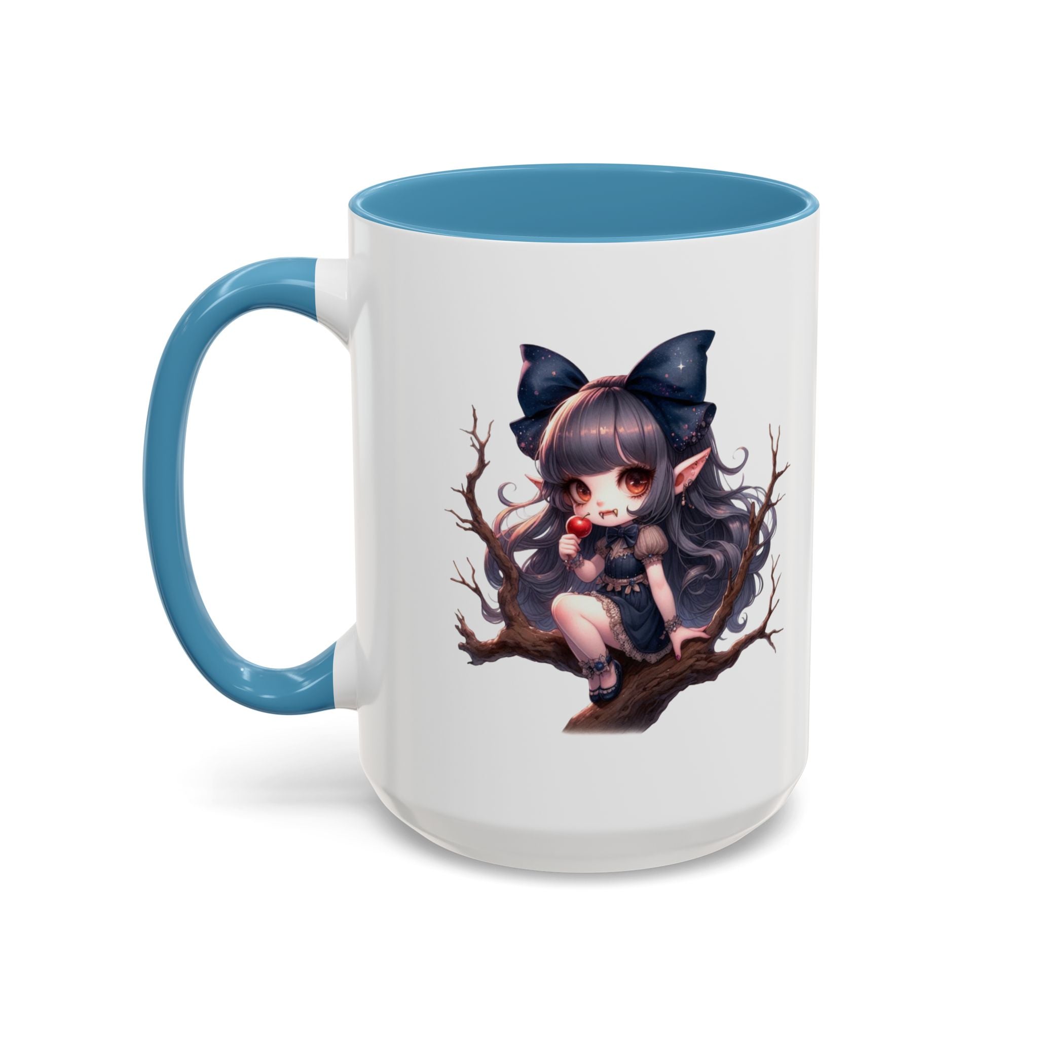gothic vampire girl in tree horror art Accent Coffee Mug (11, 15oz) png16