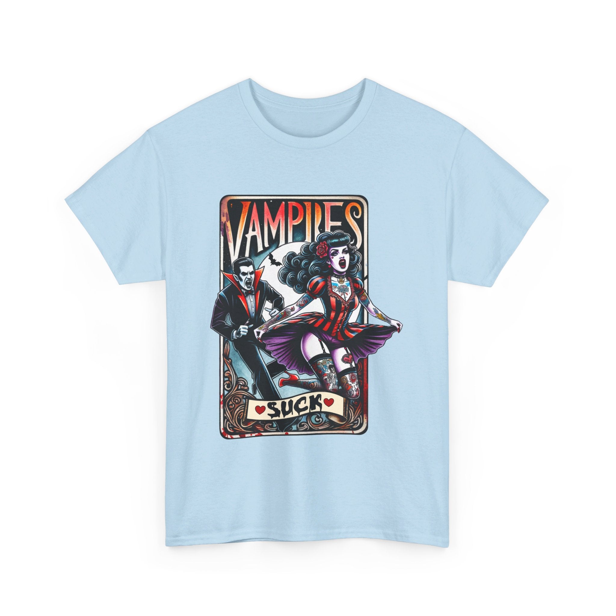 vampires suck horror art Unisex Heavy Cotton Tee men women