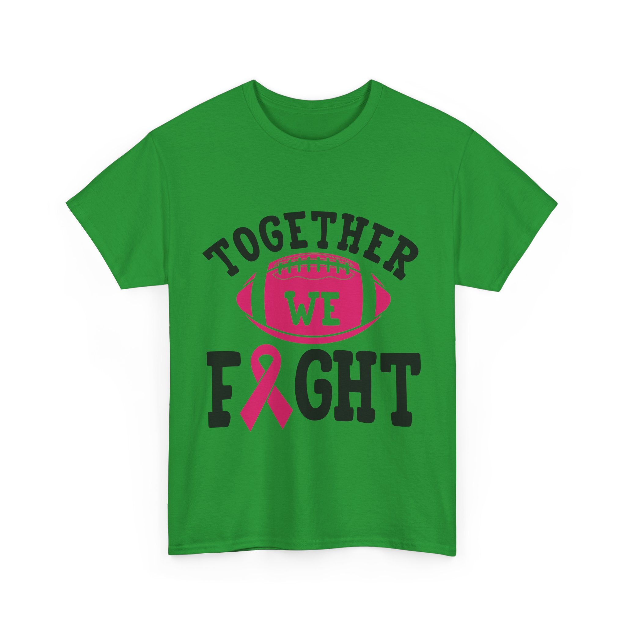 Together We Fight Football Tee, Awareness T-Shirt, Breast Cancer Support Shirt, Unisex Cotton Tee, Game Day Apparel, Gift for Him/Her