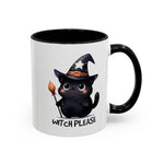 Cute Witch Cat Coffee Mug - Perfect for Halloween, Cat Lover Gift, Witch Please Design, Black Cat Mug, Cozy Drinkware