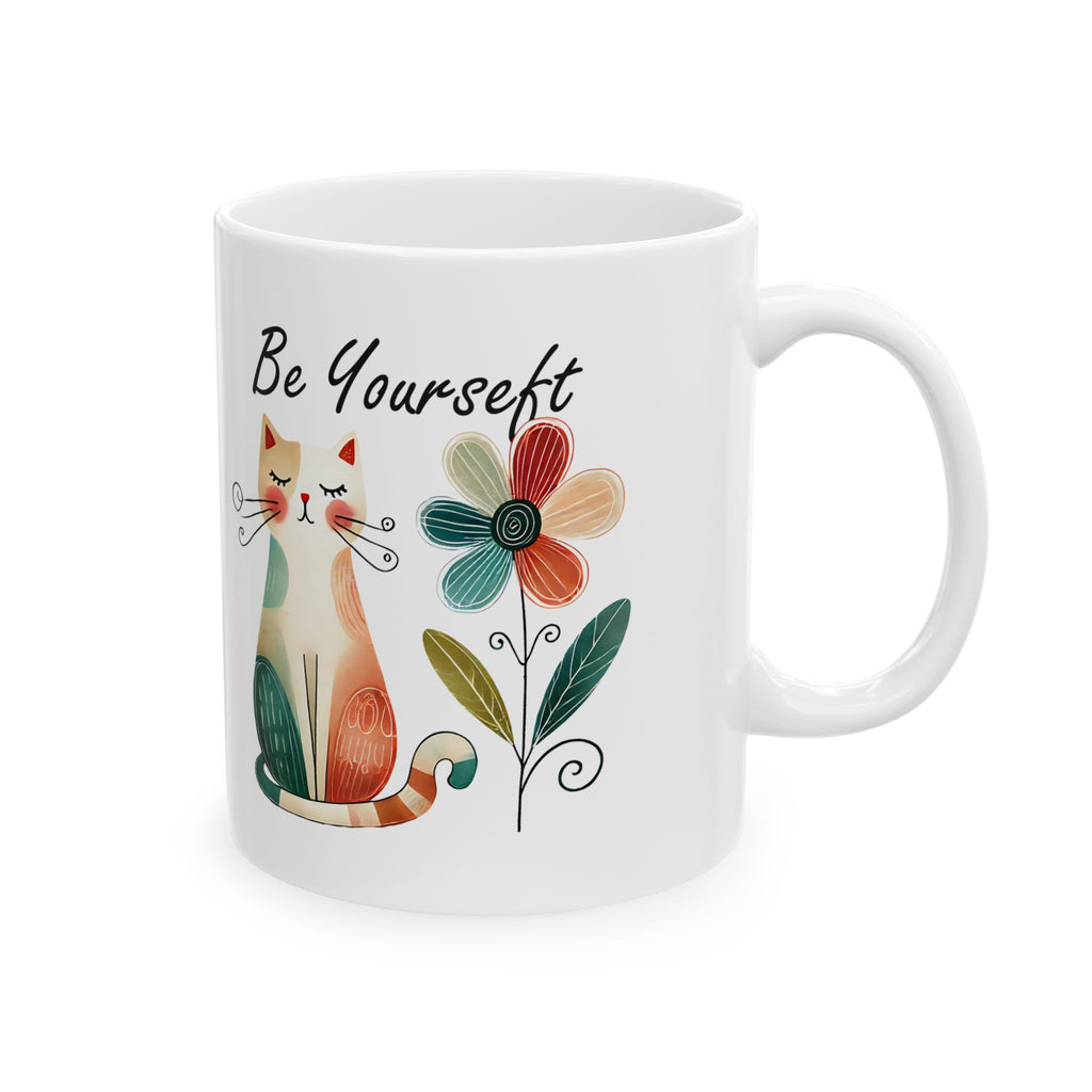 Cat coffee Mug, Cute Cat Coffee Cup, Pet Lover Gift, Feline Decor, Be Yourself Mug,