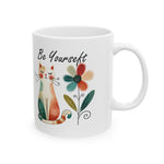 Cat coffee Mug, Cute Cat Coffee Cup, Pet Lover Gift, Feline Decor, Be Yourself Mug,