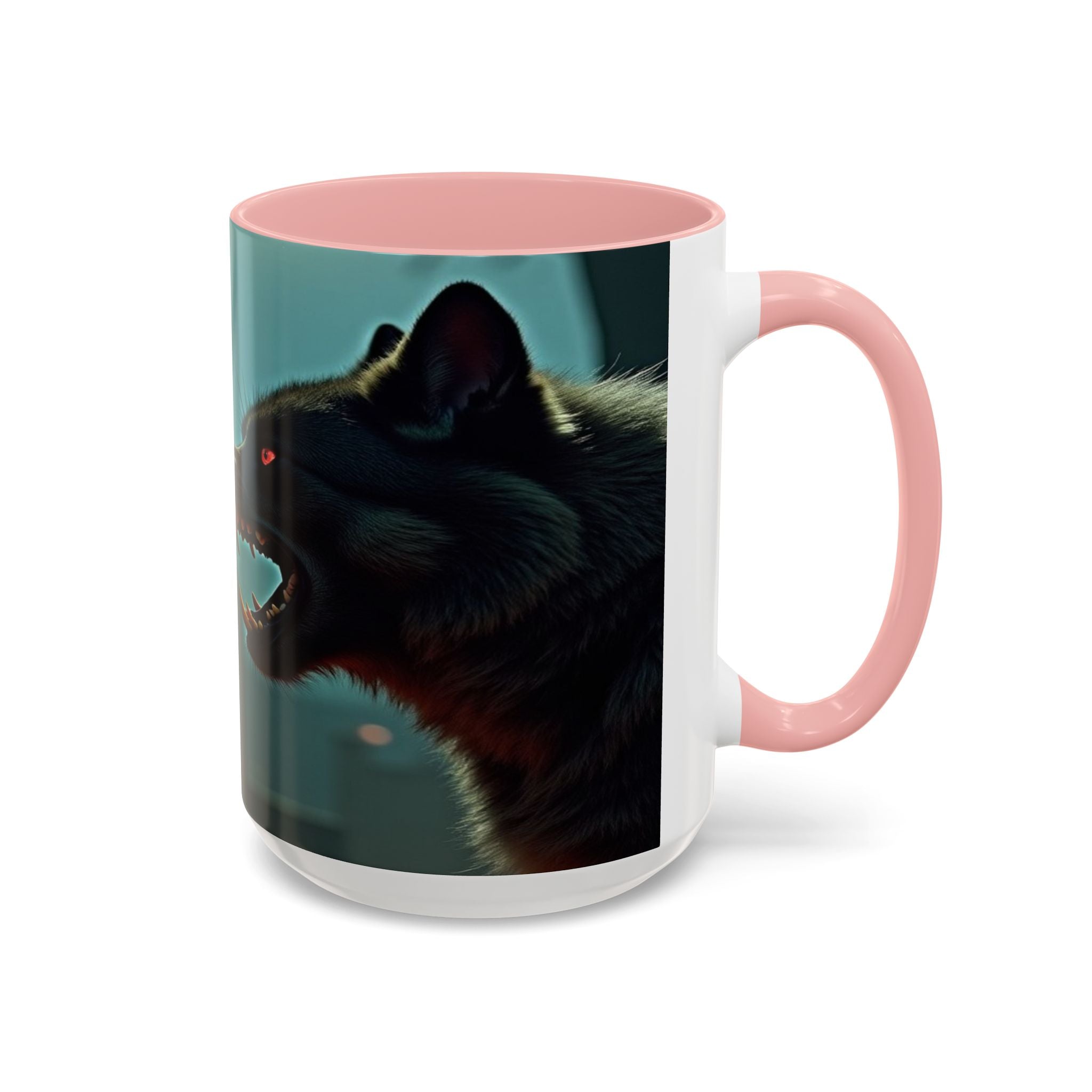 woman vampire and Fierce Werewolf Coffee Mug - 11 & 15oz Accent Mug for horror art lovers