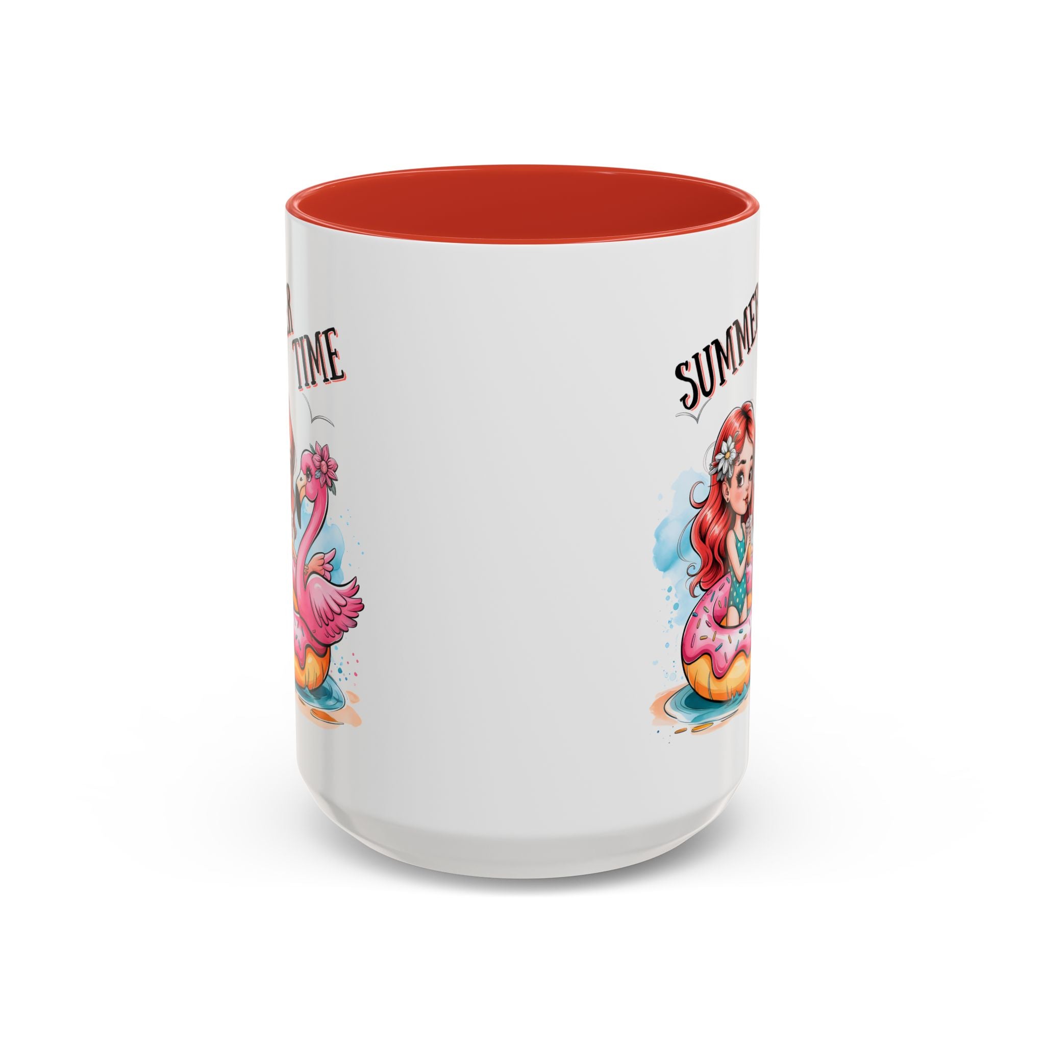 Summer Time Accent Coffee Mug - 11oz & 15oz funny cute girl floating