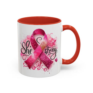 Empowering Pink Ribbon Coffee Mug - Gift for Survivors, Breast Cancer Awareness, Motivational Mug, Inspirational Drinkware, Self-Care Gift