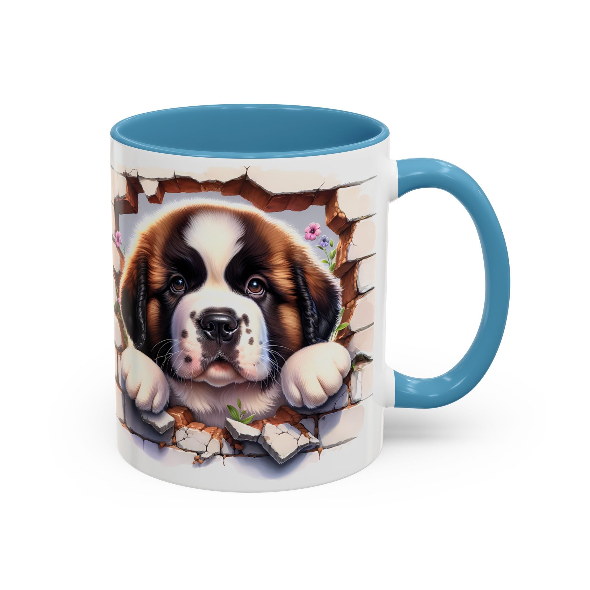 Cute Dog Breakthrough Accent Coffee Mug - Gift for Dog Lovers, Home Decor, Personalized Pet Mug, Puppy Lover's Kitchenware