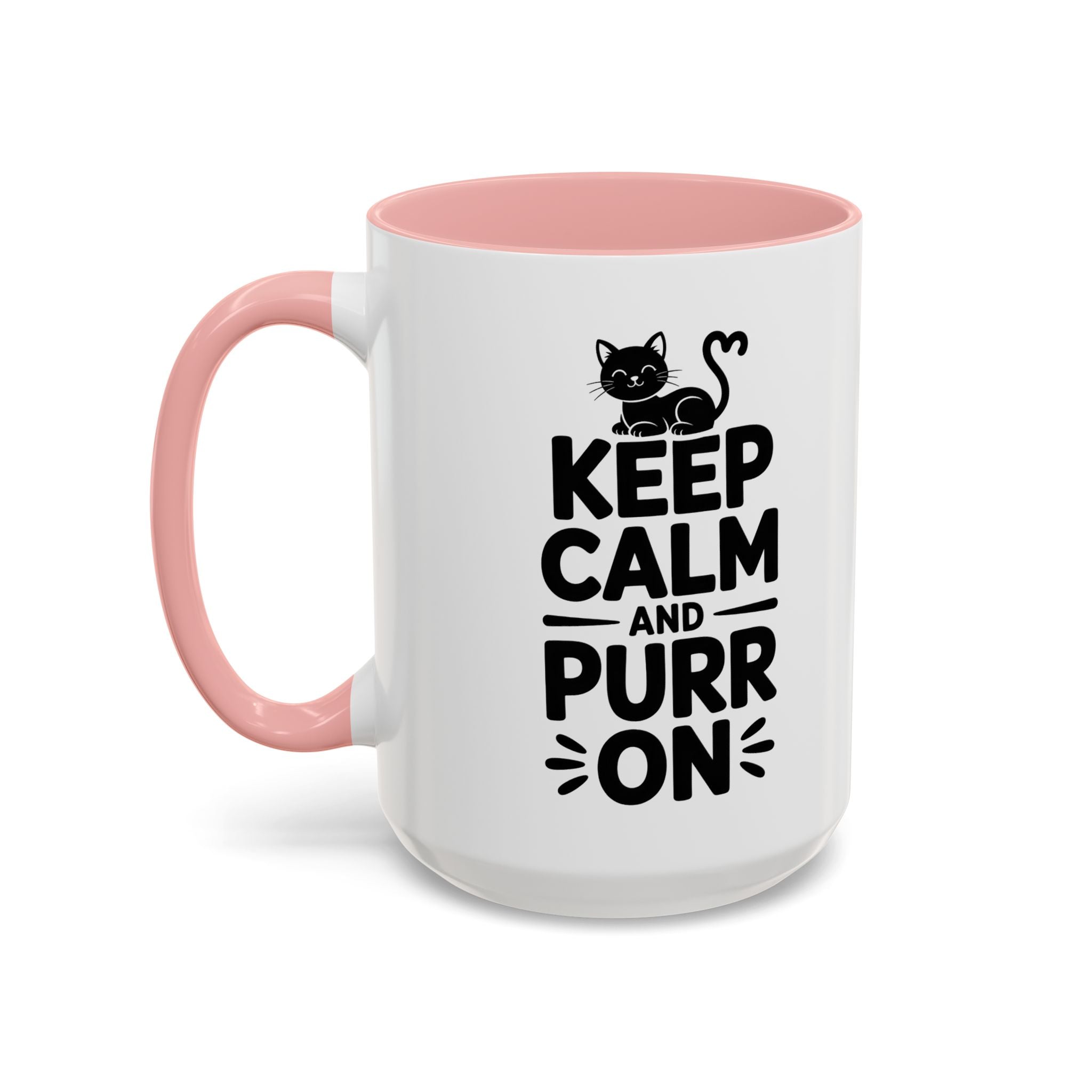 cat Keep Calm and Purr On Coffee Mug animal lover kitten