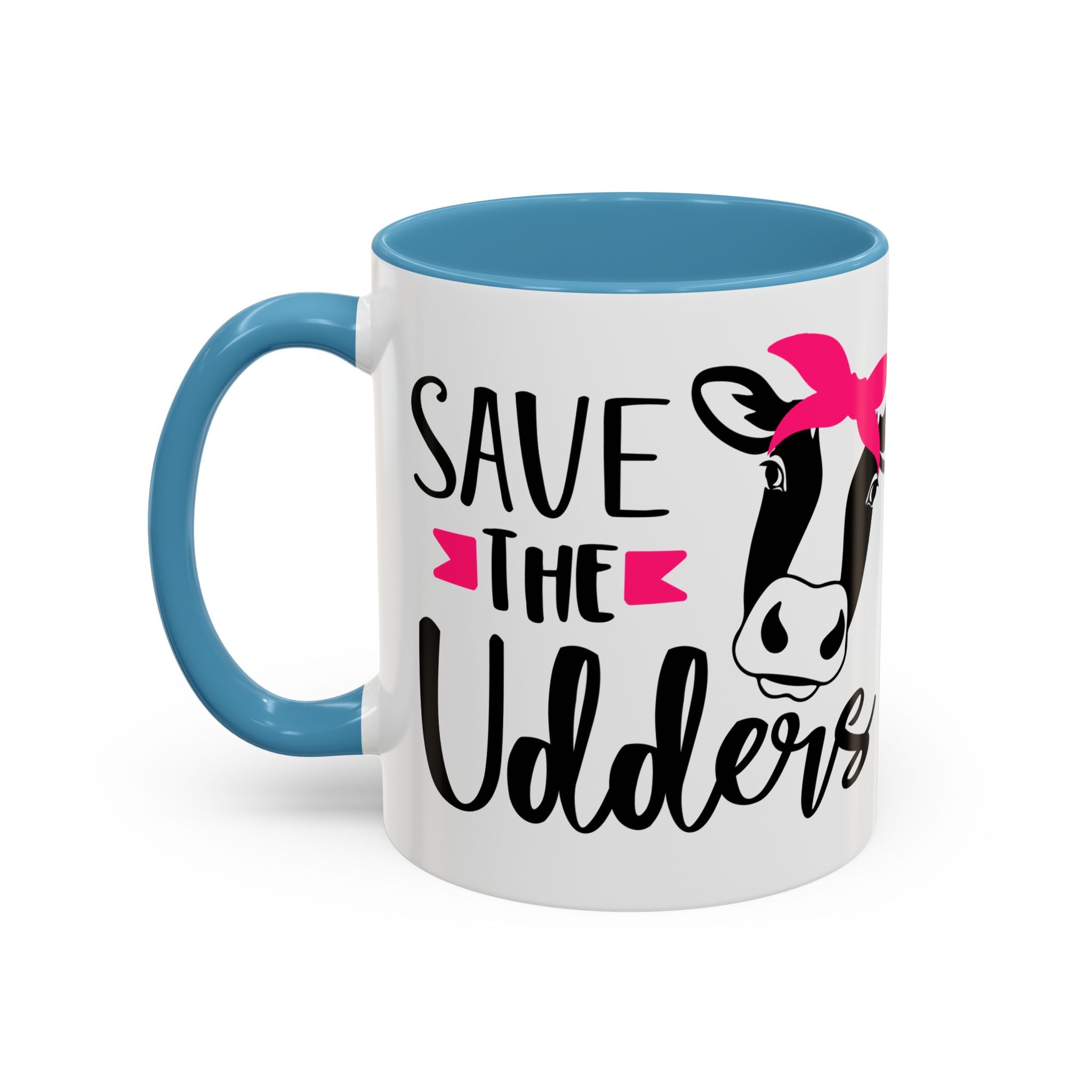cancer awareness Cute Cow Mug - Save the Utters Coffee Cup, Gift for Animal Lovers,  Mug, Unique Birthday Gift