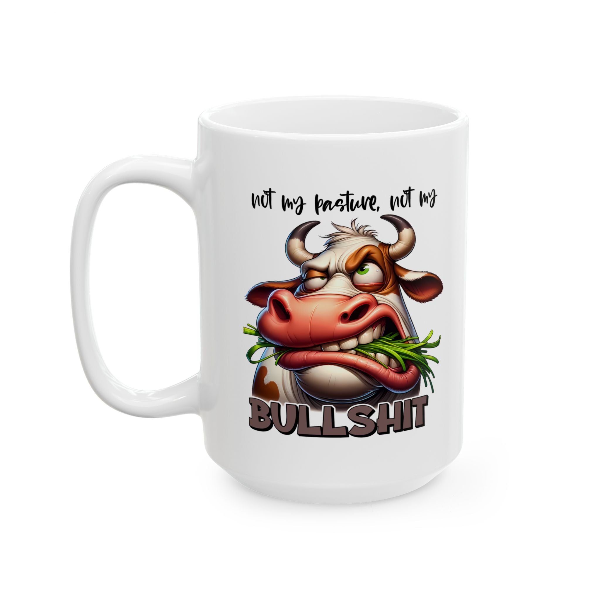 Funny Cow coffee Mug - Not My Bull, Unique Gift for Animal Lovers, Coffee Cup for Birthdays, Housewarming, Farmhouse Kitchen Decor