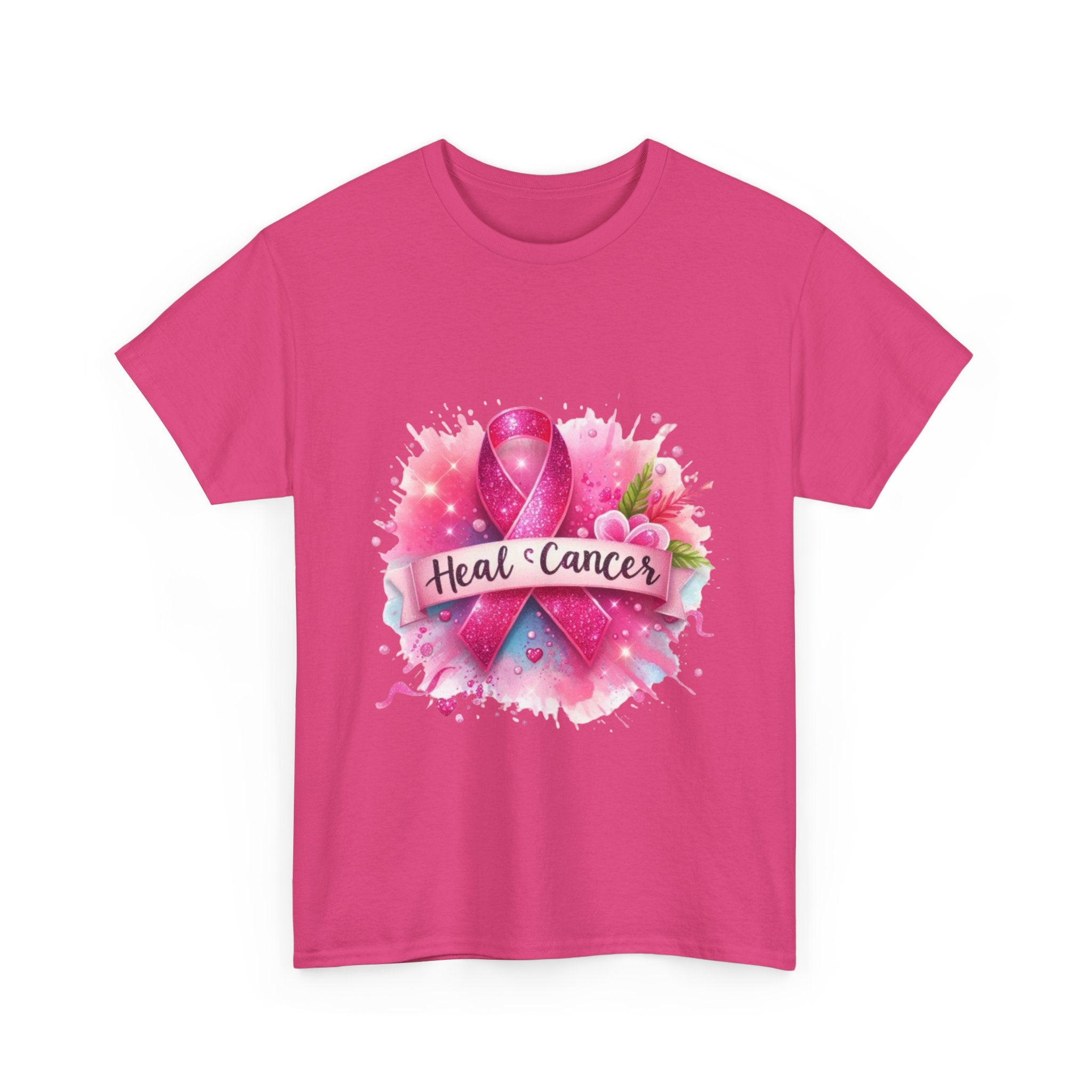 Breast Cancer Awareness Tee, Heal Cancer Cotton Shirt, Unisex Supportive T-Shirt, Gift for Survivor, Pink Ribbon Shirt
