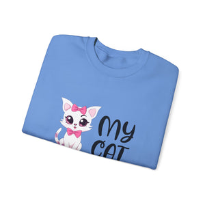 Cute Cat Lover Sweatshirt, My Cat Is Calling Crewneck, Animal Print Pullover, Pet Owner Gift, Cozy Sweatshirt for Cat Moms