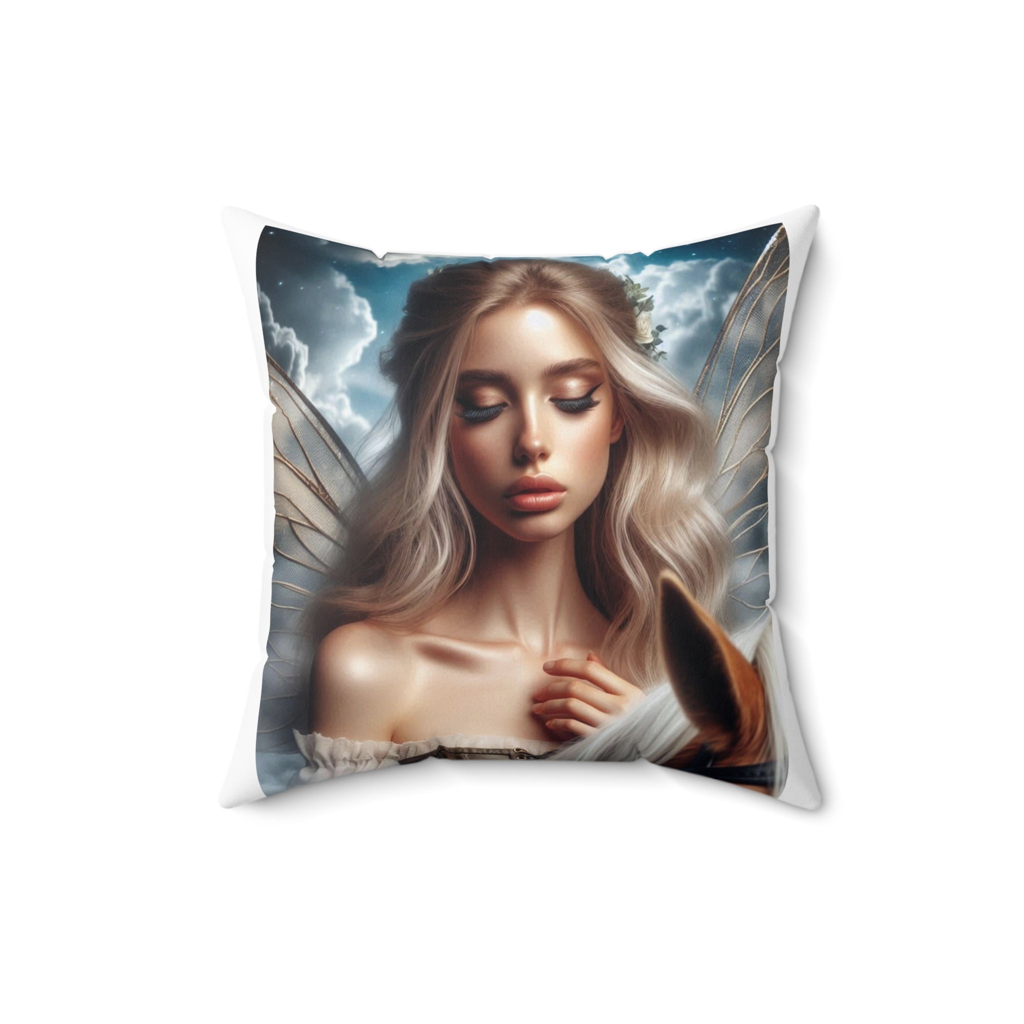 Fairy princess Spun Polyester Square Pillow by mrdragonsfire