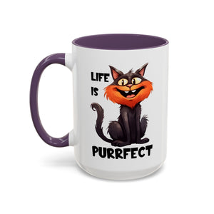Purrfect Cat Accent Coffee Mug, Cat Lover Gift, Funny Drinkware, Cute Kitchen Accessory, Pet Owner Mug, Unique Gift Idea