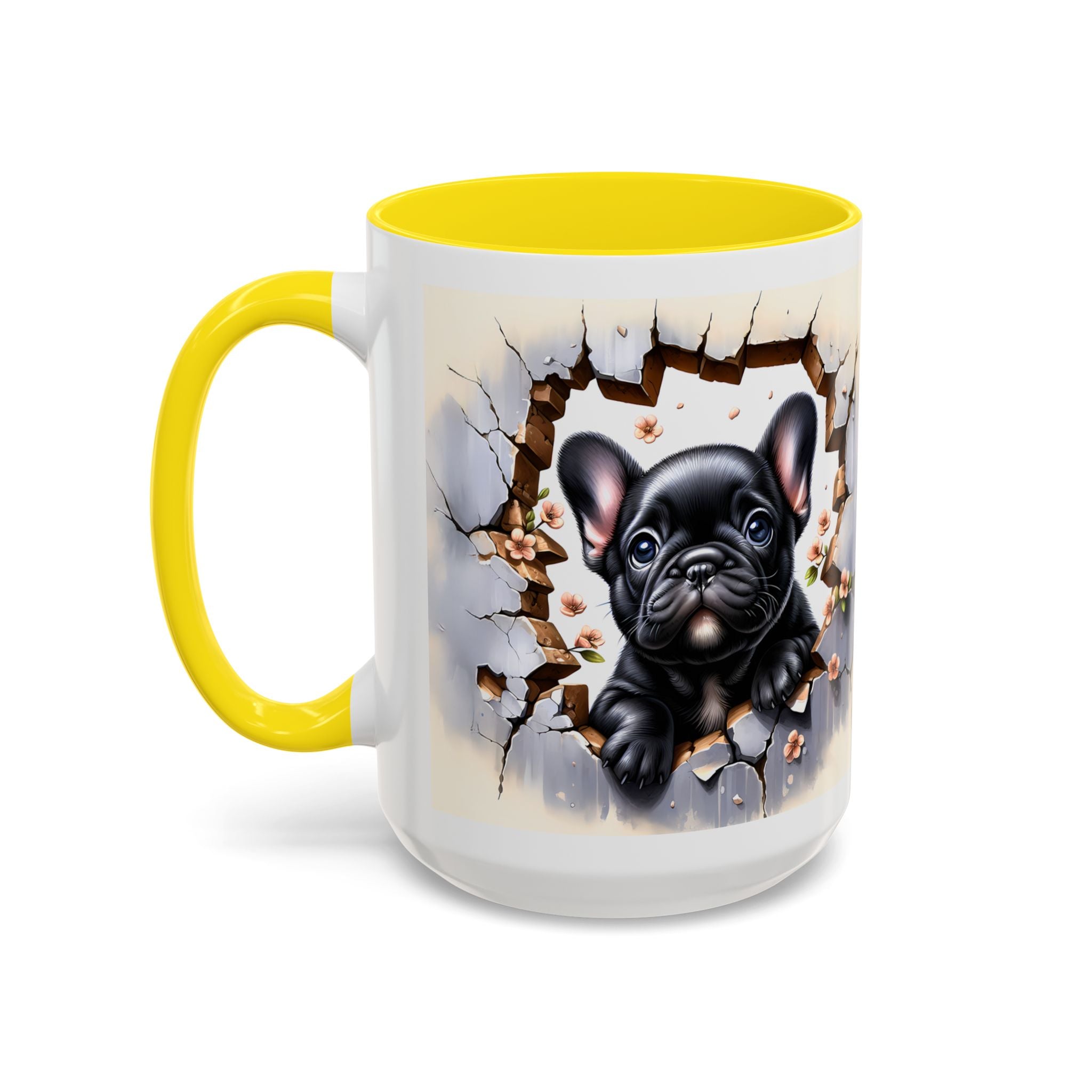 Cute French Bulldog Accent Coffee Mug, Pet Lover Gift, Dog Lover Mug, Home Office Coffee Cup, Unique Animal Print Mug