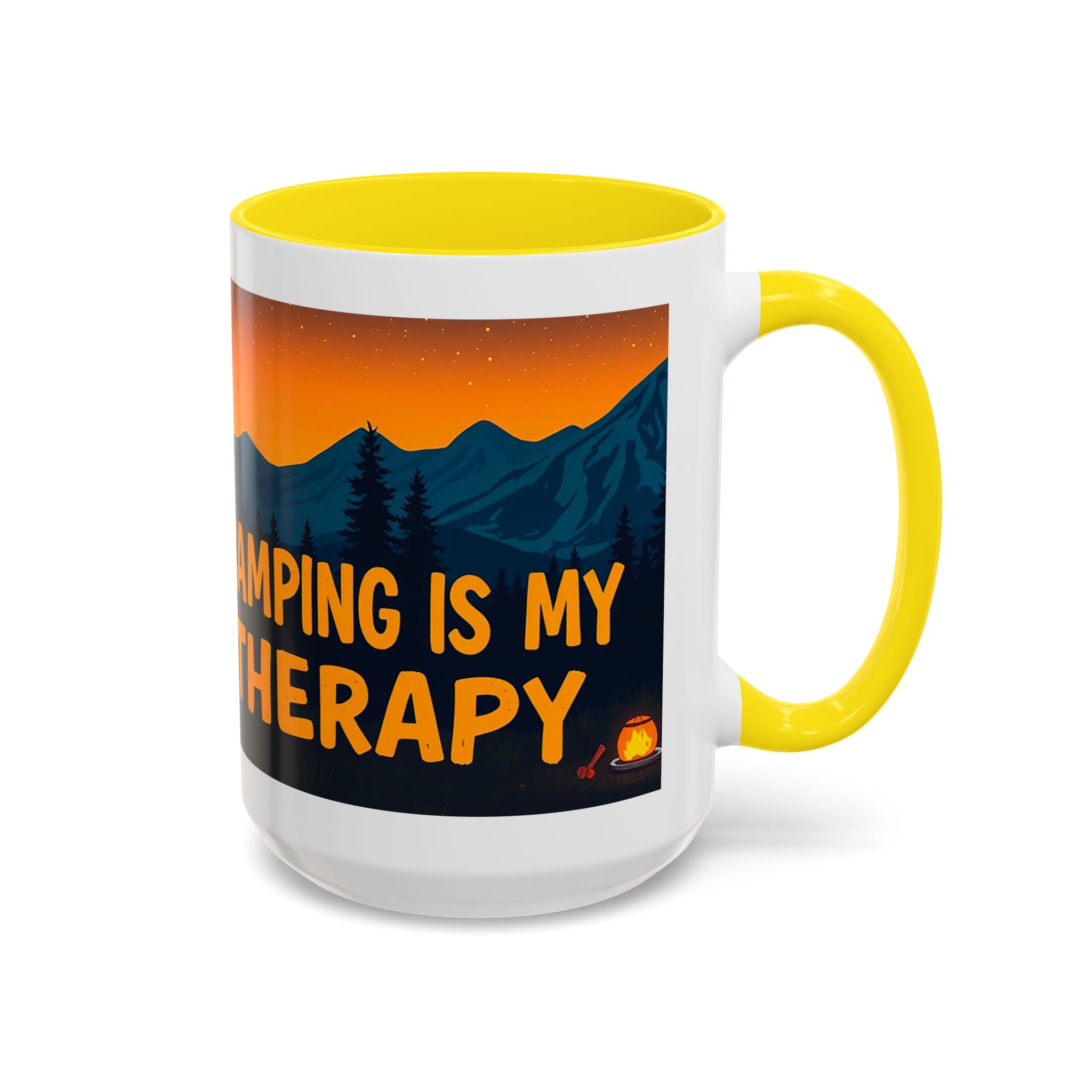 Camping Therapy Mug - Adventure Lover's Coffee Cup, Gift for Campers, Hiking Drinkware, Outdoorsy Coffee Mug, Nature Lover's Cup