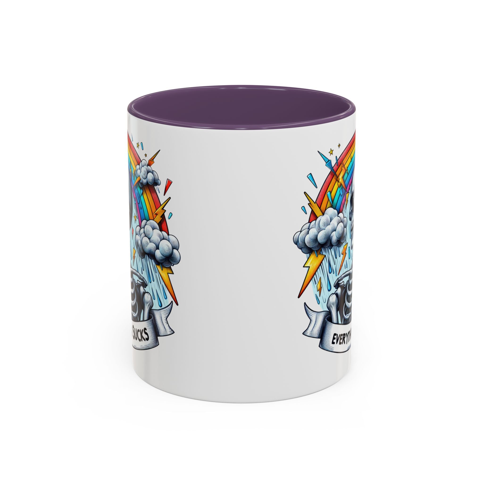 Everything Sucks Skeleton Coffee Mug | 11oz 15oz | Unique Gift for Coffee Lovers, Goth Home Décor, Quirky Humor Mug, Dark Aesthetic