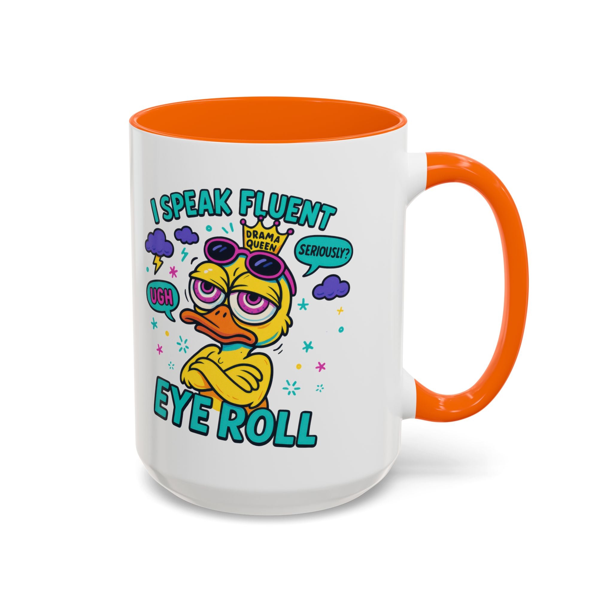 attitude Sassy Eye Roll Coffee Mug,  for Coffee Lovers, Gift for Friends, Quirky Tea Mug, Humor  Cute Kitchen Decor