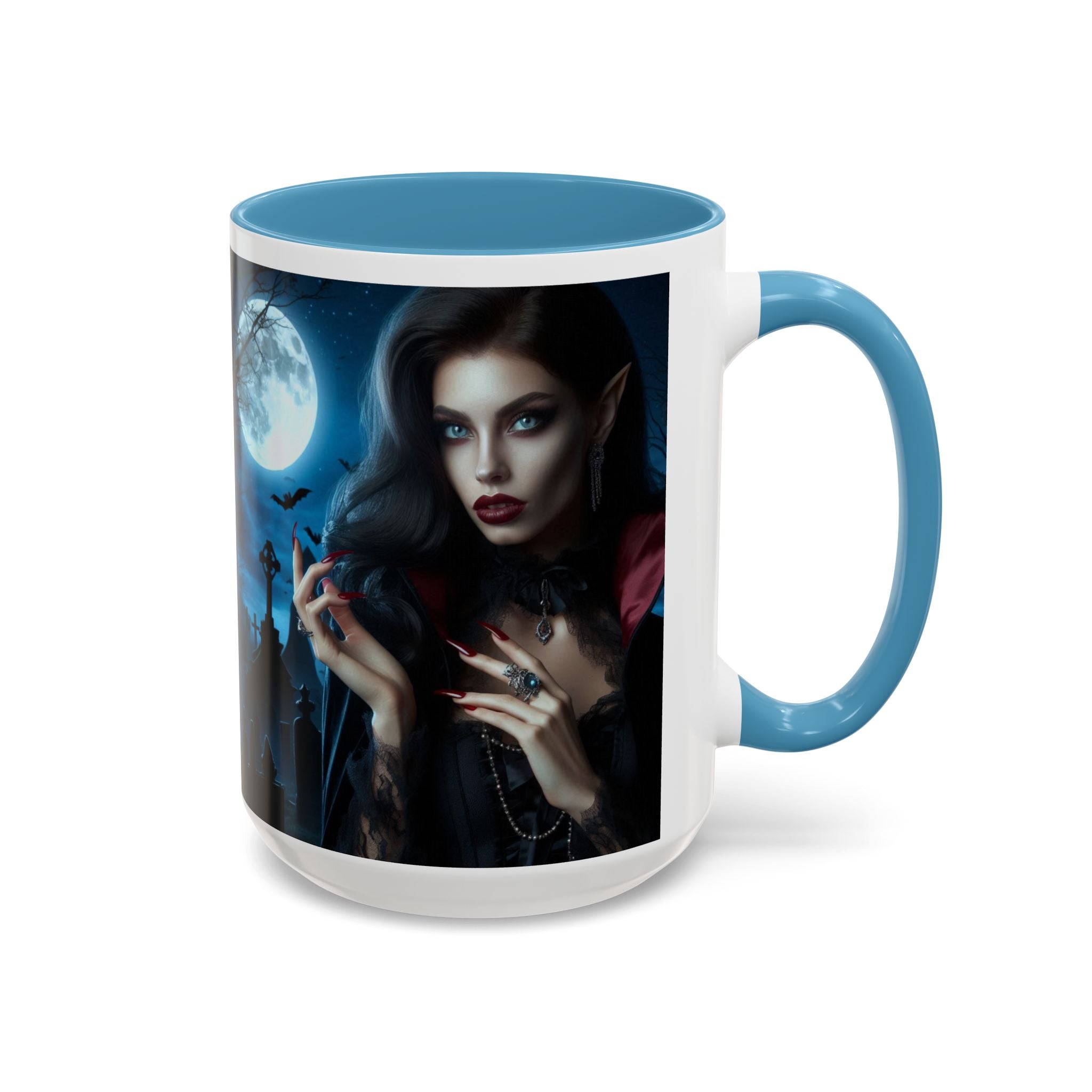 halloween Gothic Vampire Coffee Mug – 11/15oz full moon graveyard