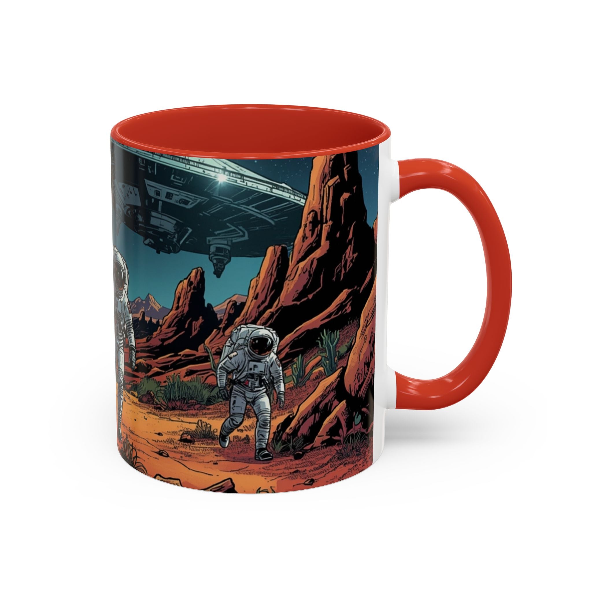 spacemen and aliens on planet Astronaut Adventure Coffee Mug - 11oz & 15oz