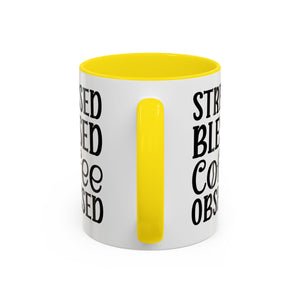 Stressed Blessed Coffee Obsessed Mug, Motivational Coffee Mug, Gift for Coffee Lovers, Funny Office Mug, Self-Care Gift Idea